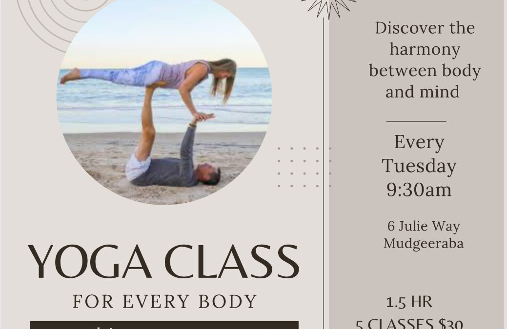 YOGA CLASS FOR EVERY BODY – 5 classes $30